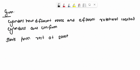 two-uniform-cylinders-have-different-masses-and-different-rotational-inertias-at-the-same-time-they-start-from-rest-at-the-top-of-an-inclined-plane-and-roll-without-sliding-down-the-plane-wh-46492