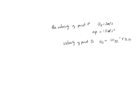 the-hydraulic-cylinder-is-extending-with-the-velocity-and-acceleration-shown-determine-the-angular-acceleration-of-crank-ab-and-link-bc-at-the-instant-shownnumerical-answers-rcic-04-m-rbic-0-02137
