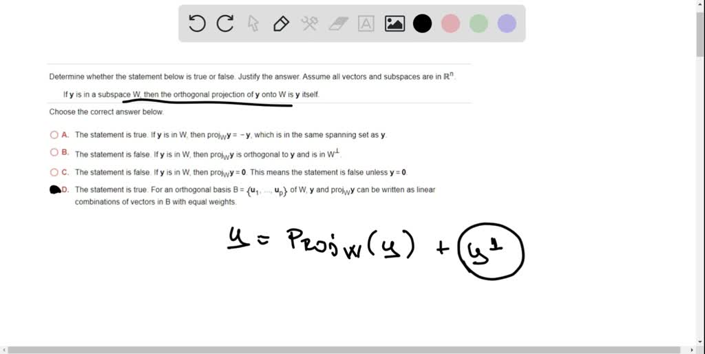 SOLVED: Determine whether the statement below is true or false. Justily ...