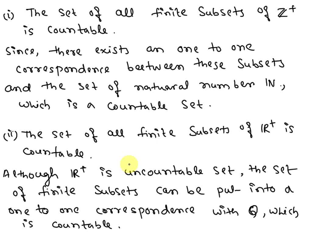 SOLVED: Prove Or Disprove The Set Of All Finite Subsets Of Z+ Is ...