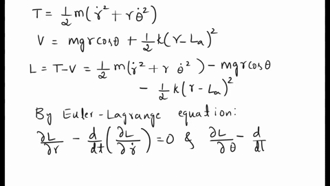 a-spring-of-rest-length-la-no-tension-is-connected-to-a-support-at-one-end-and-has-a-mass-m-attached-at-the-other-neglect-the-mass-of-the-spring-the-dimension-of-the-mass-m-and-assume-that-t-43224