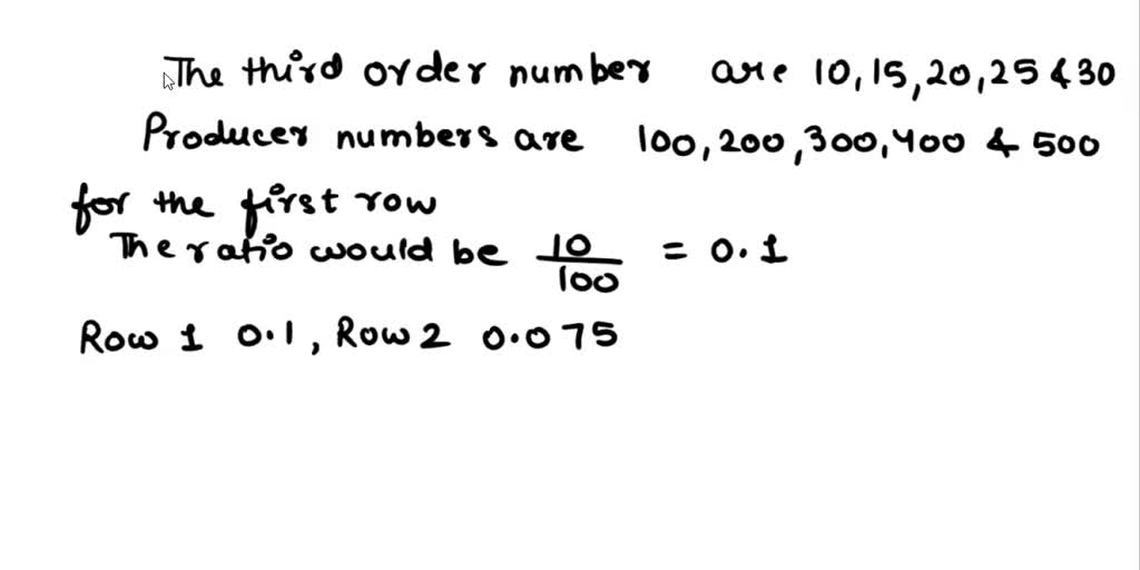 SOLVED: 1) According to your data, what is the ratio of third-order ...