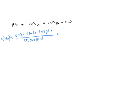 using-48-hbr-80908-gmol-149-gml-and-1-butanol-7412-gmol-0810-gml-41-ml-of-hydrobromic-acid-is-reacted-with-25-ml-of-1-butanol-calculate-the-theoretical-yield-of-1-bromobutane-in-grams-based-96036