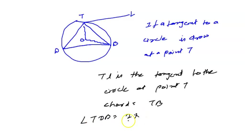 SOLVED: prove that the tangents drawn at the ends of a chord.make equal ...