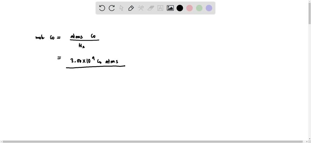 SOLVED: How many moles of cobalt (Co) atoms are there in 3.00 x109 ...