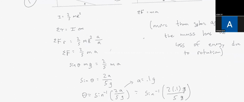 1-a-uniform-solid-sphere-rolls-down-an-incline-a-what-must-be-the-incline-angle-if-the-linear-acceleration-of-the-center-of-the-sphere-is-to-have-a-magnitude-of-010g-b-if-a-frictionless-bloc-98152