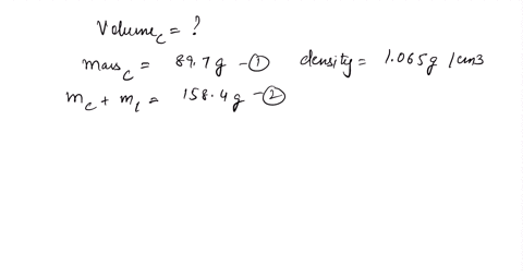 an-empty-container-with-an-unknown-volume-is-weighed-and-found-to-have-a-mass-of-897-g-the-container-is-then-filled-with-a-liquid-with-a-density-of-1065-gcm3-and-reweighed-the-mass-of-the-co-65458