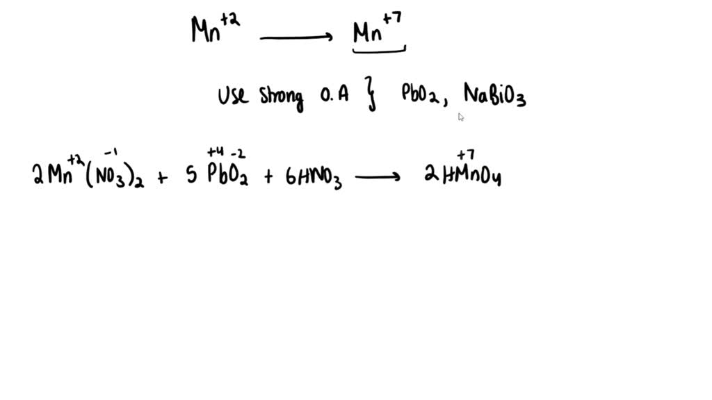 SOLVED: How can Mn2+ be oxidized to Mn7+? (keep in mind Mn7+ is a very ...