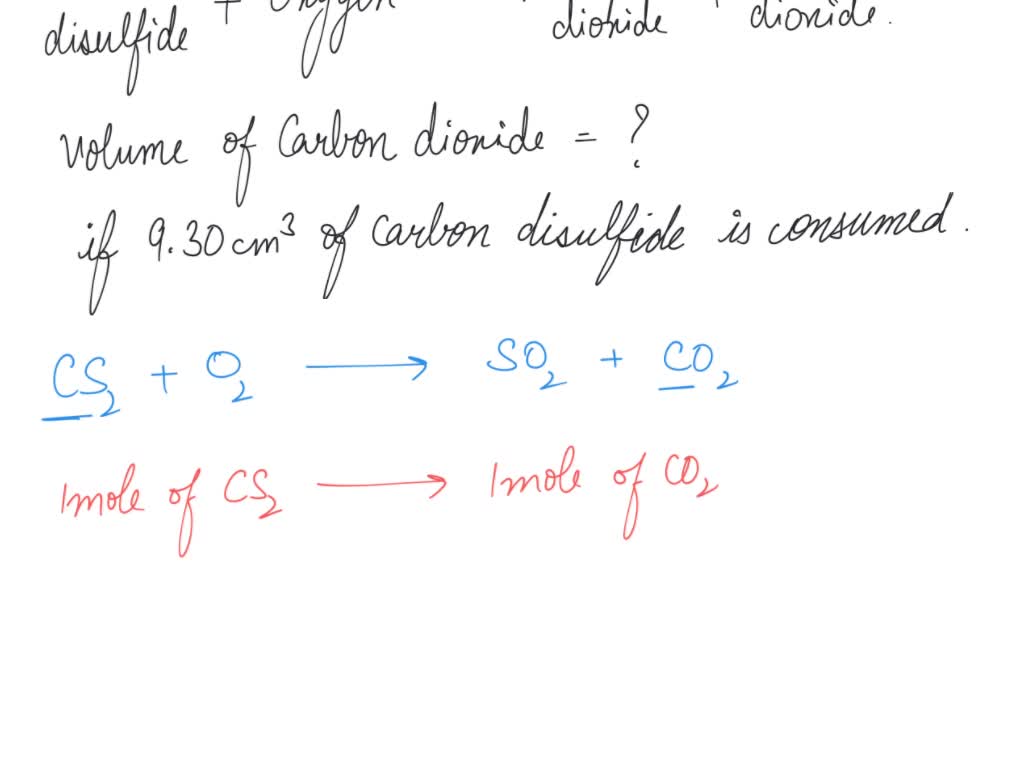 Solved Carbon Disulfide Gas And Oxygen Gas React To Form Sulfur