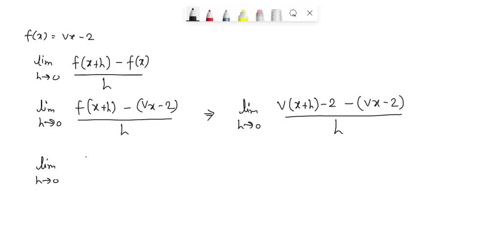 Solved Using Only The Limit Definition Find The Derivative Of F X