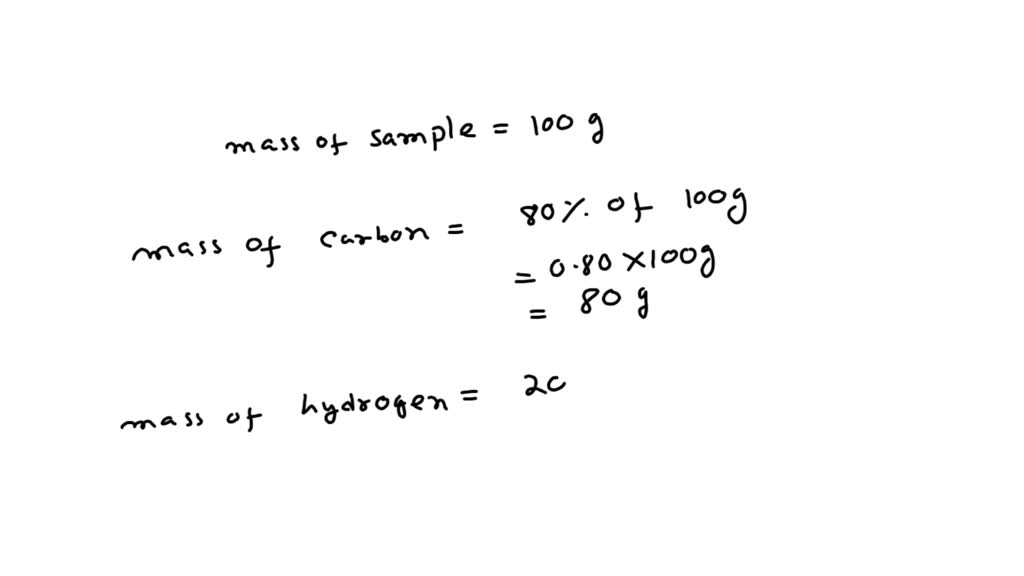 SOLVED: a compound is 80.0% carbon and 20.0% hydrogen by mass. assume ...