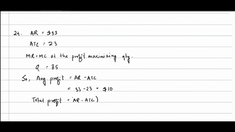question-24-4-marks-at-the-profit-maximizing-price-and-output-the-firm-in-exhibit-23-3-has-an-average-profit-of-qquad-and-a-total-profit-of-qquad-a-10-and-850-b-20-and-425-c-40-and-1700-d-50-and-850-q