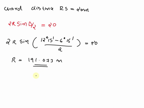 The offset distance of the simple curve from the point of...
