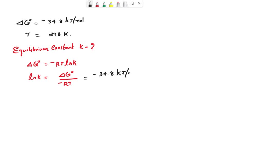 Solved The Equilibrium Constant Of The Reversc Reaction Products And Reactants Switched Is