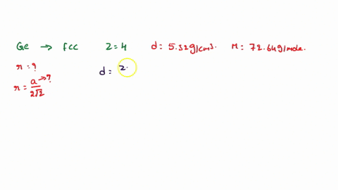germanium-has-a-face-centered-cubic-unit-cell-the-density-of-germanium-is-532-gcm3-calculate-a-value-for-the-atomic-radius-of-germanium-pm-40934