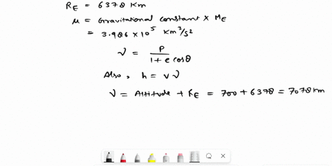 an-earth-orbiting-satellite-is-at-an-altitude-of-700-km-with-inertial-velocity-v-73944-kms-and-flight-path-angle-y-0-is-the-satellite-at-perigee-or-apogee-justify-your-answer-94977