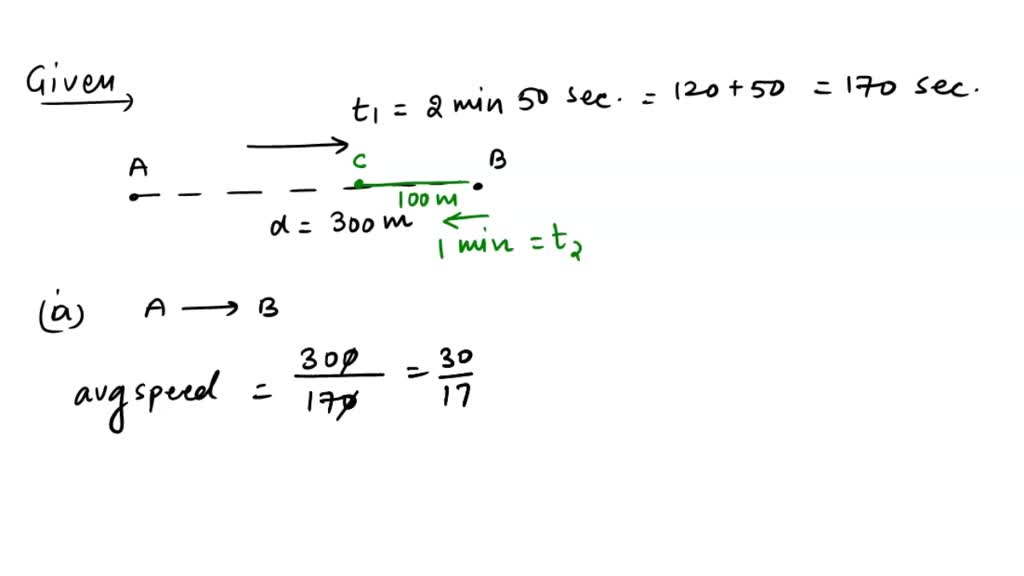 SOLVED: Joseph jogs from one end A to the other end B of a straight 300 ...