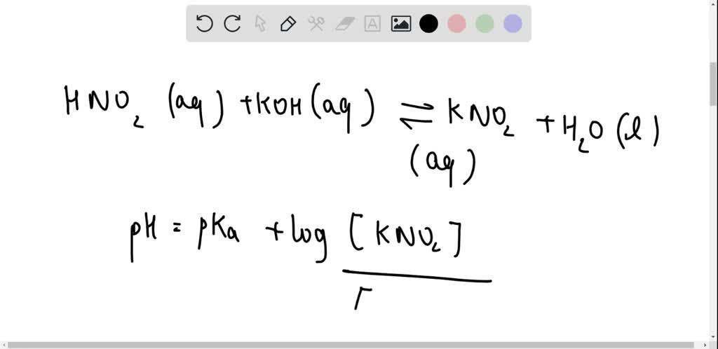 SOLVED: A solution of HNO2 and KNO3 acts as a buffer due to reactions ...