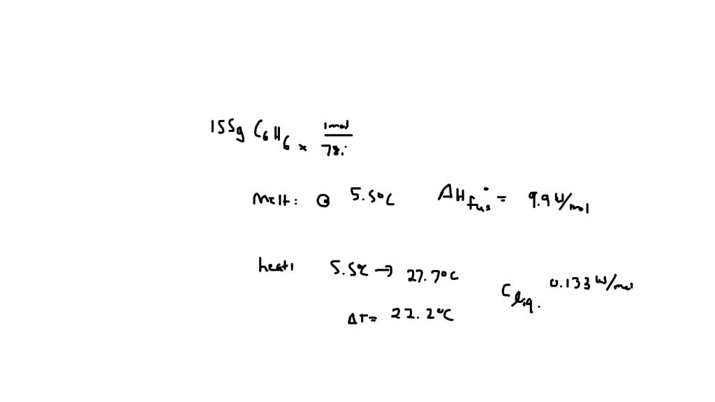 SOLVED: Calculate the amount of heat needed to melt 28.5 g of solid ...