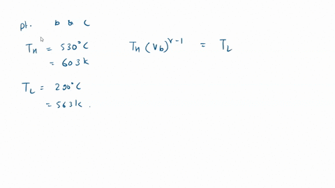 a-carnot-cycle-shown-in-the-figure-has-the-following-conditions-va-45-l-vb-150-l-th-530ac-and-tl-290c-the-gas-used-in-the-cycle-is-05-mole-of-a-diatomic-gas-14-b-calculate-the-volumes-at-c-a-32177
