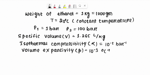 2-compute-the-change-in-volume-and-work-done-when-one-kilogram-of-the-substance-is-compressed-from-1-bar-to-100-bar-at-a-constant-temperature-of-20c-the-table-given-below-provides-the-specif-41811