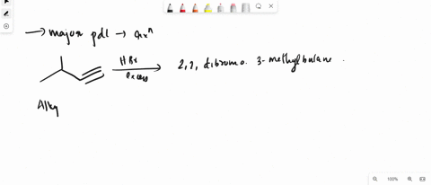 what-is-the-major-product-of-the-following-reaction-hbr-excess-oa-22-dibromo-3-methylbutane-b-11-dibromo-3-methylbutane-c12-dibromo-3-methylbutane-d2-bromo-3-methylbutane-e-none-of-the-answe-49397