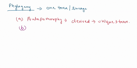 phylogeny-derived-trait-that-is-unique-to-one-taxa-or-lineage-is-called-autapomorphy-homoplasy-synapomorphy-monophyletic-group-plesiomorphy-63821
