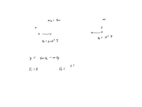 an-alpha-particle-four-times-the-mass-of-a-proton-with-a-charge-of-2e-is-moving-at-30-x-105-ms-e-very-far-away-from-a-proton-the-proton-is-moving-directly-towards-the-alpha-particle-at-a-vel-01141