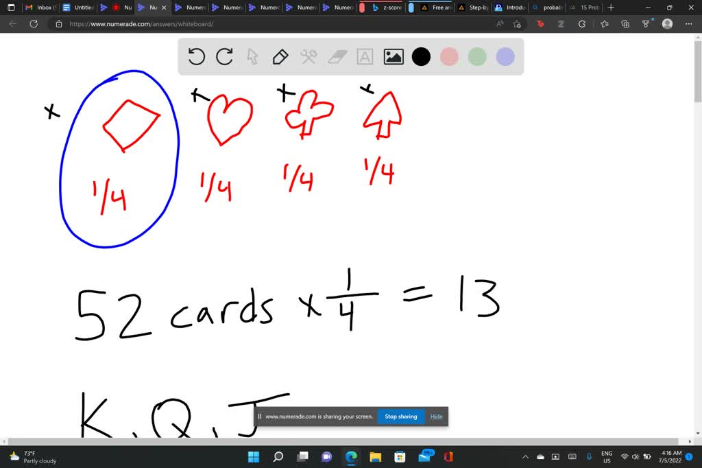 SOLVED if you draw one card from a standard deck, what is the
