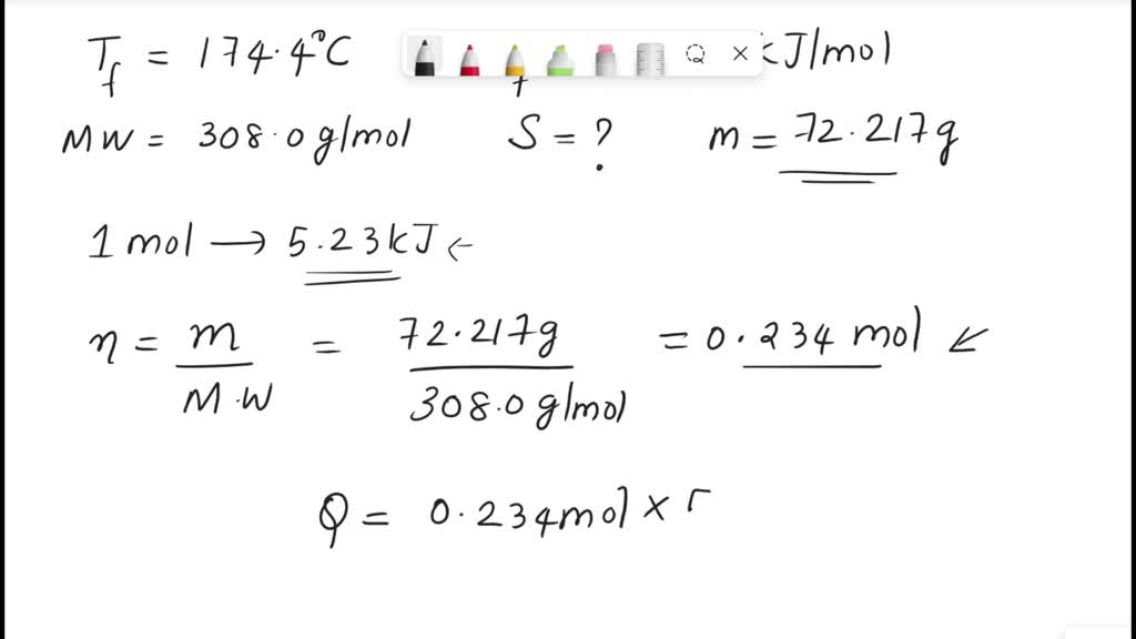 SOLVED: The normal freezing point of a compound is 174.4 *C, its molar ...