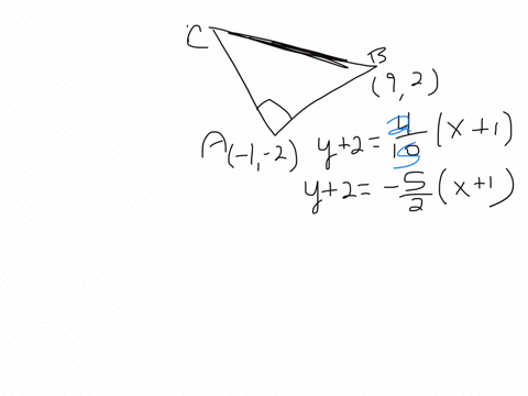 the-diagrm-below-shows-4-right-angled-isosceles-triangle-abc-where-ab-ac-the-coordinales-of-a-und-b-are-given-calculate-the-equation-of-the-line-passing-through-the-points-a-and-b-the-equati-62527
