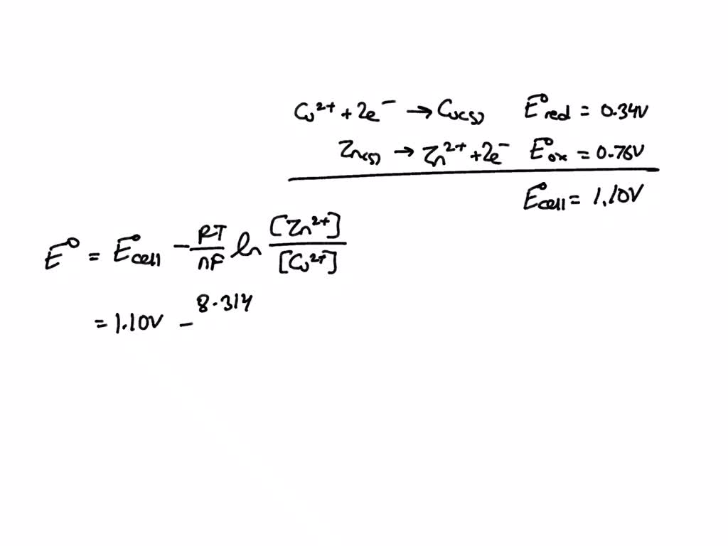 SOLVED Calculate the cell potential of the following voltaic cell. Zn