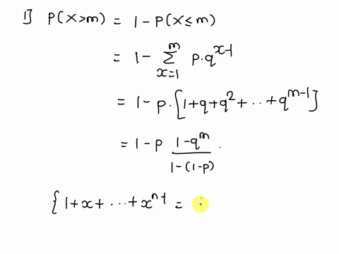 question-1-1a-let-the-random-variable-x-have-a-geometric-distribution-with-parameter-ie-px-i-1-x-pq-xl26-i-show-that-px-m-q-where-m-is-a-positive-integer-5-points-ii-show-that-px-m-fnxmpx-n-74773