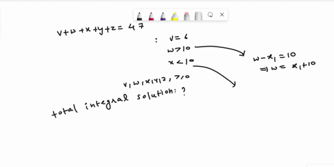 if-v-w-x-y-and-z-are-all-non-negative-integers-how-many-solutions-are-there-to-the-equation-v-w-x-y-z-47-if-v-must-always-be-6-and-w-must-greater-than-10-and-while-x-must-be-less-than-10-28582