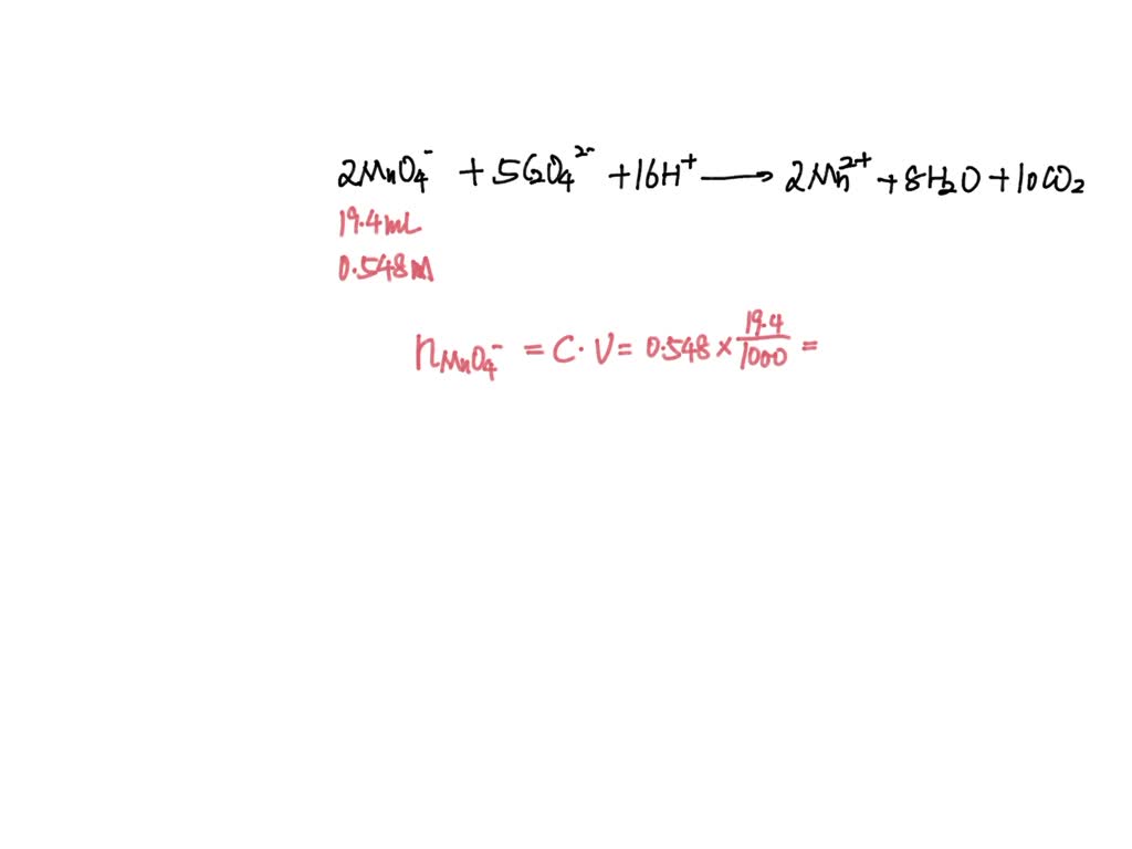 SOLVED The concentration of oxalate ion (C2O42â€“) in a sample can be
