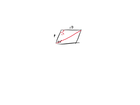 a-parallelogram-has-sides-of-lengths-10-and-6and-one-angle-is-42the-length-of-the-longer-diagonal-is-5points-36100-120cos138-36100-120cos42-610120cos42-onone-of-thee-expressions-oi-dont-know-80718