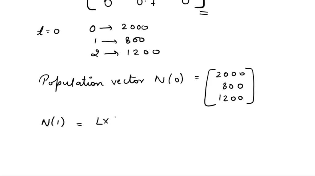 SOLVED: Leslie matrices are used to describe the growth of a population ...
