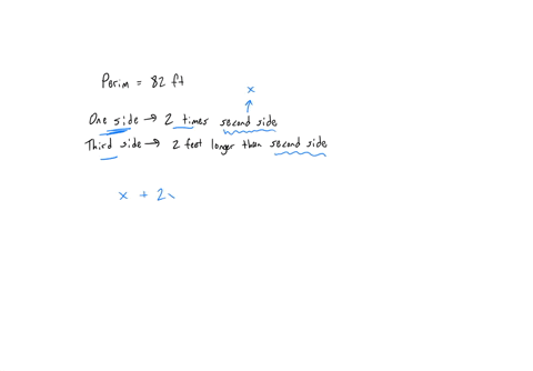 the-perimeter-of-a-triangle-is-82-feet-one-side-of-the-triangle-is-2-times-the-second-side-the-third-side-is-2-feet-longer-than-the-second-side-find-the-length-of-each-side