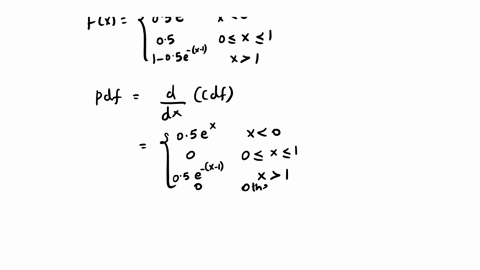 6-the-cumulative-distribution-function-of-random-variable-x-is-given-05e-for-x-0-fx-05-for-0-x-1-1-0se-x-1-for-x-1-find-1-the-probability-density-function-2-px-1-3-expected-value-95519