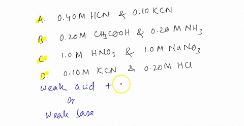 which-one-of-the-following-is-a-buffer-solution-a-040-mhcn-010-kcn-b-020-m-chcooh-020-m-nhz-10-mhnoz-10-m-nano-d-010-mkcn-020-mhci-e-010-mkcl-010-mhcl-24179