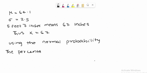 the-heights-of-american-women-between-the-ages-of-18-and-24-are-approximately-normally-distributed-the-mean-is-641-inches-and-the-standard-deviation-is-25-inches-what-percentage-of-such-wome-77577