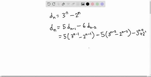 let-dod1d2-be-defined-by-the-formula-dn-3n-2n-for-all-integers-2-0-show-that-this-sequence-satisfies-the-recurrence-relation-dk-sdk-1-6dk-2-85125