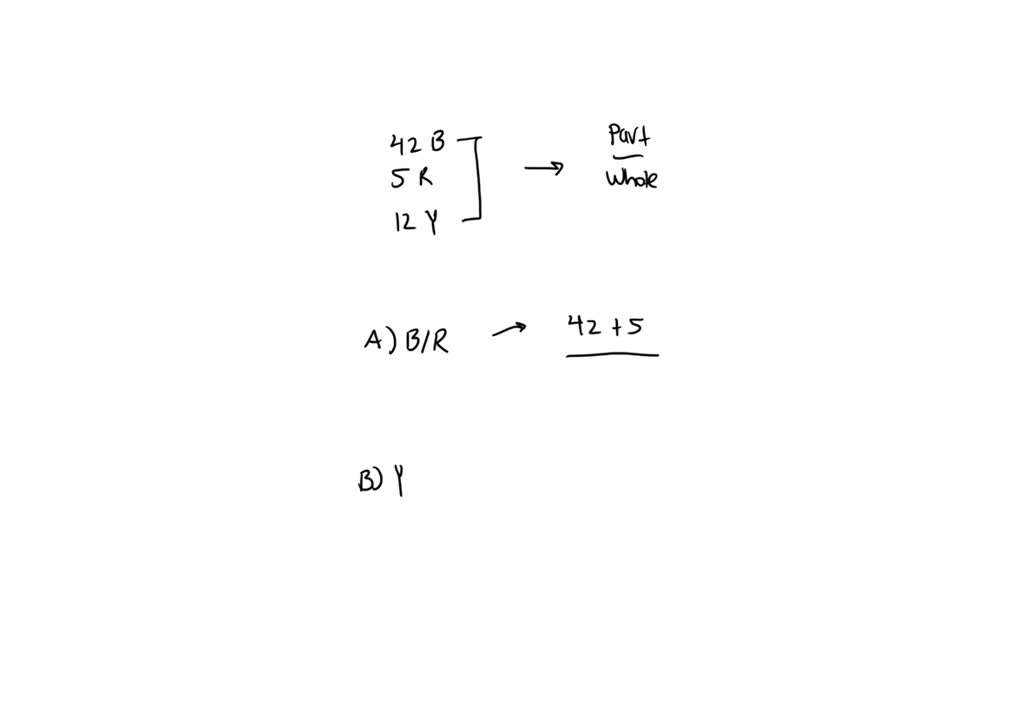 SOLVED There are 42 blue marbles, 5 red marbles, and 12 yellow marbles