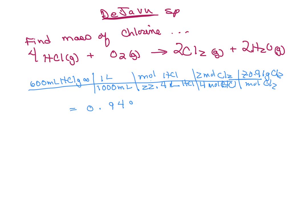SOLVED What mass of Chlorine can be prepared from the reaction of