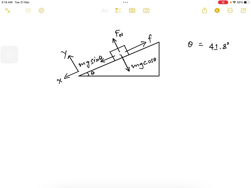 SOLVED: A crate is sliding down a ramp that is inclined at an angle 41. ...