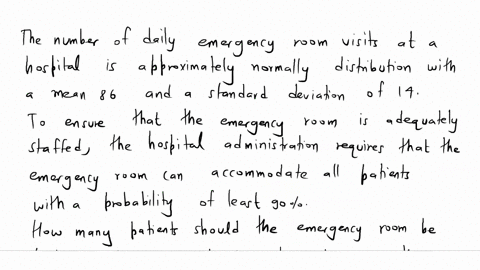 the-number-of-daily-emergency-room-visits-at-a-hospital-is-approximately-normally-distributed-with-a-mean-of-86-and-a-standard-deviation-of-14-to-ensure-that-the-emergency-room-is-adequately-32575