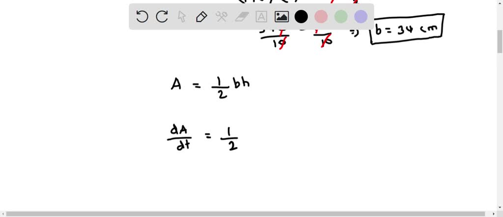 solved-the-altitude-of-a-triangle-is-increasing-at-a-rate-of-1-cm-min