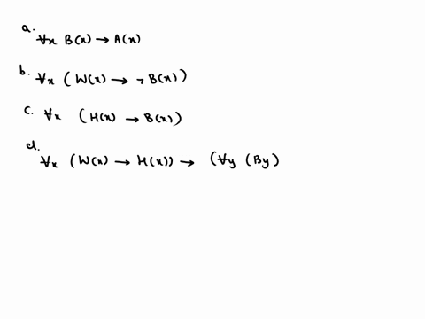 using-the-predicate-symbols-shown-and-appropriate-quantifiers-write-each-english-language-statement-as-a-predicate-wff-the-domain-is-the-whole-world-ax-x-is-an-animal-bx-x-is-a-bear-hx-x-is-17669