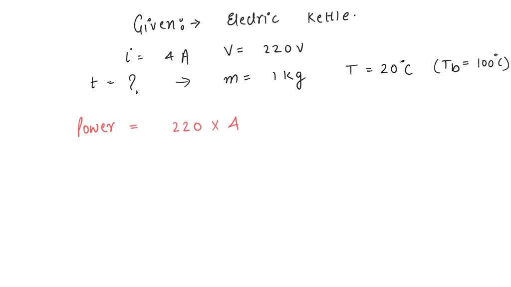 SOLVED: Assume that the resistive coil in an electric kettle converts ...