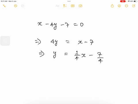 use-the-given-conditions-to-write-an-equation-for-the-line-passing-through-7-6-and-perpendicular-to-the-line-whose-equation-is-x-4y-70-the-equation-of-the-line-is